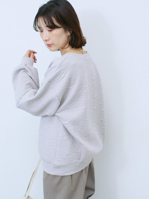 Samansa Mos2 blue「ジャガードダンボールプルオーバー」|Tシャツ・カットソー|