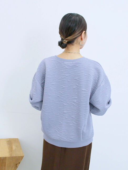 Samansa Mos2 blue「ジャガードダンボールプルオーバー」|Tシャツ・カットソー|