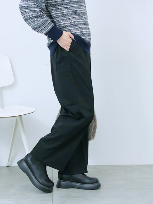 Samansa Mos2 blue「裏起毛ストレートパンツ」|その他|