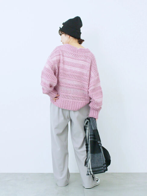 Samansa Mos2 blue「カットジョーゼット裏ボンディングパンツ」|その他|