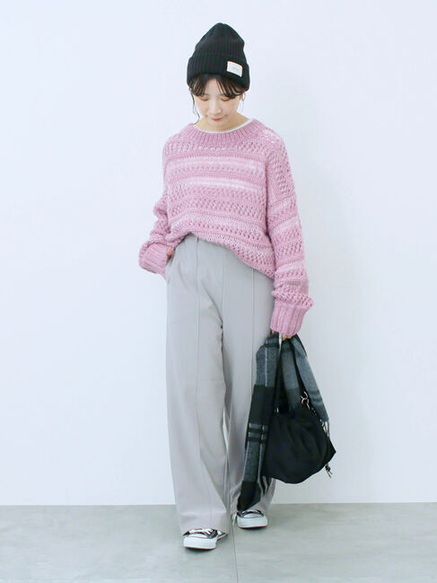 Samansa Mos2 blue「カットジョーゼット裏ボンディングパンツ」|その他|