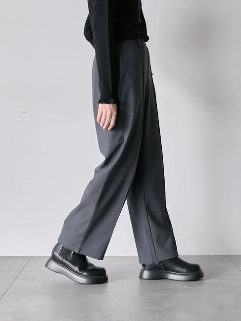 Samansa Mos2 blue「カットジョーゼット裏ボンディングパンツ」|その他|