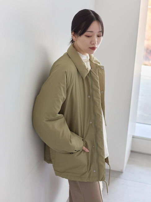 Samansa Mos2 blue「襟付中綿ブルゾン」|ブルゾン・スタジャン|