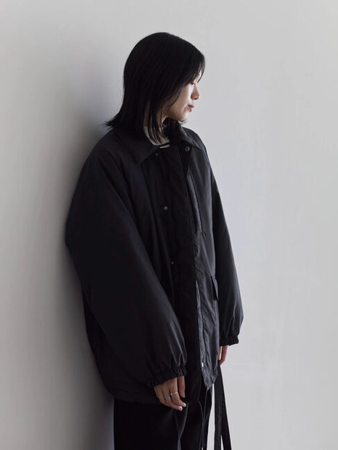 Samansa Mos2 blue「襟付中綿ブルゾン」|ブルゾン・スタジャン|