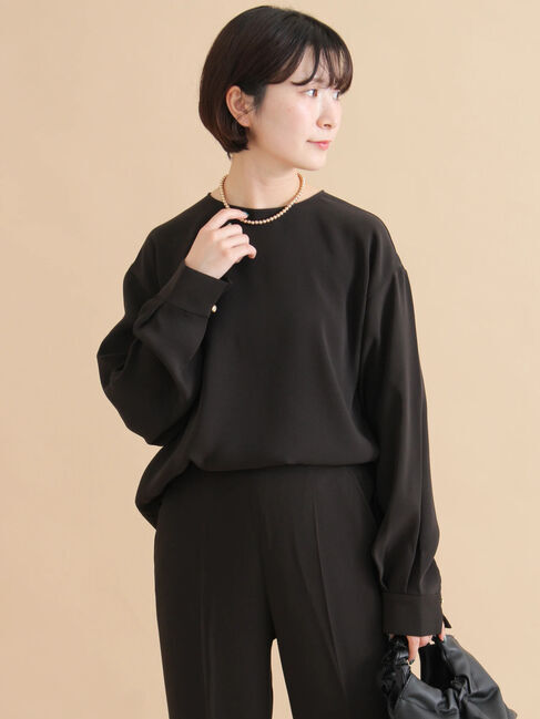 sm2rhythm「ノーカラーブラウス」|シャツ・ブラウス|