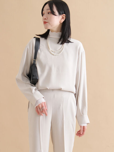 sm2rhythm「ノーカラーブラウス」|シャツ・ブラウス|