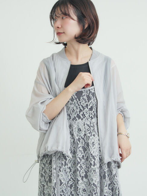 Samansa Mos2「シアーブルゾン」|ブルゾン・スタジャン|グレー