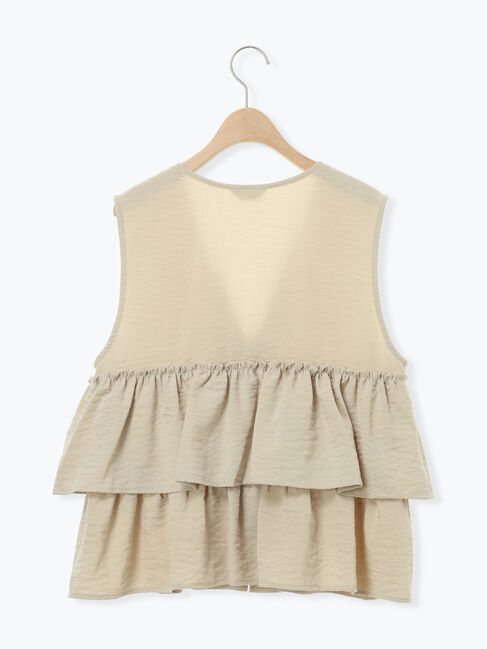 Samansa Mos2「(セットアップ可)フリルジップベスト」|ダウンベスト・ベスト|