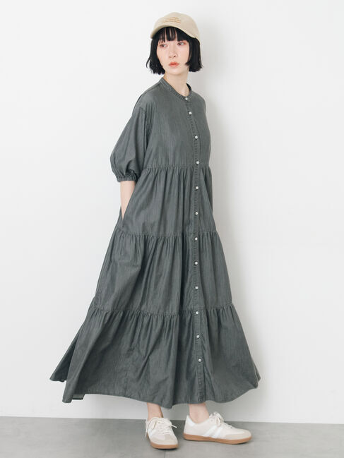 Samansa Mos2「【接触冷感】ライトオンスデニムワンピース」|ワンピース|