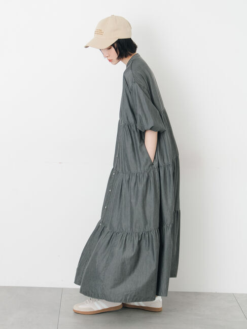 Samansa Mos2「【接触冷感】ライトオンスデニムワンピース」|ワンピース|