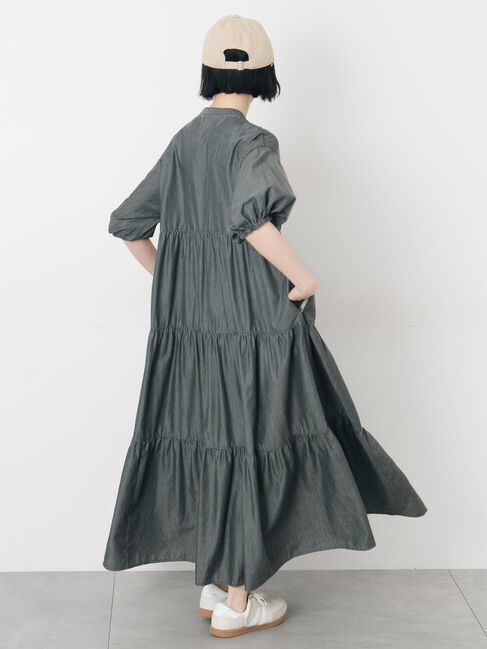 Samansa Mos2「【接触冷感】ライトオンスデニムワンピース」|ワンピース|