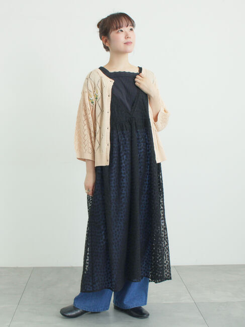 Samansa Mos2「チュール刺繍前後2WAYノースリワンピース」|ワンピース|