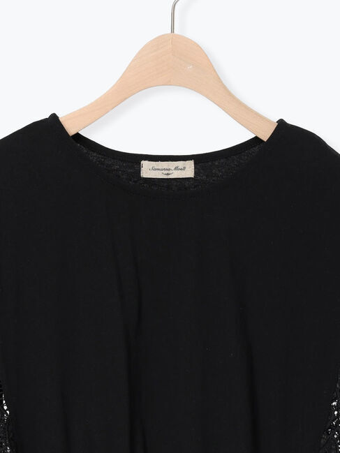 Samansa Mos2「カットワーク刺繍ドッキングTシャツ」|Tシャツ・カットソー|