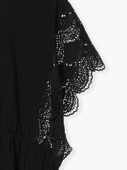 Samansa Mos2「カットワーク刺繍ドッキングTシャツ」|Tシャツ・カットソー|