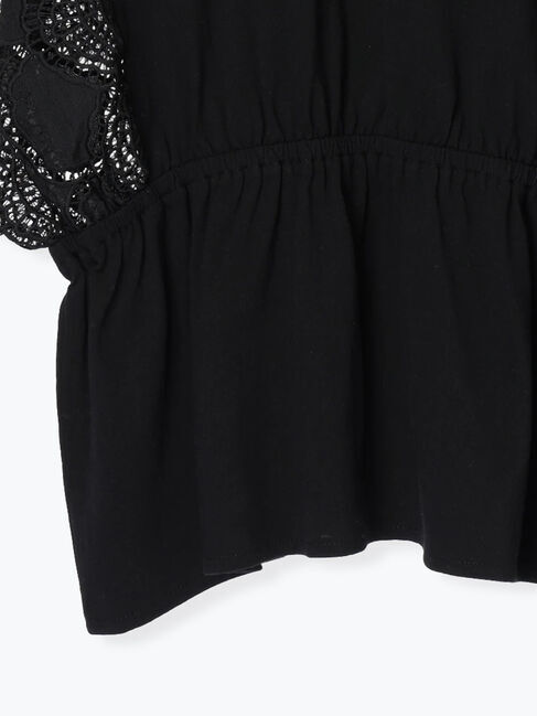 Samansa Mos2「カットワーク刺繍ドッキングTシャツ」|Tシャツ・カットソー|