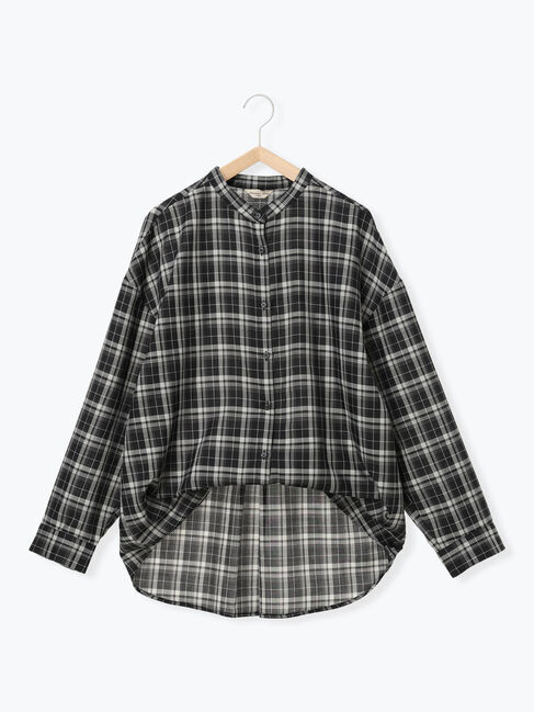 Samansa Mos2「【マルチウェイ/イージーケア】チェック柄ビッグシャツ」|シャツ・ブラウス|