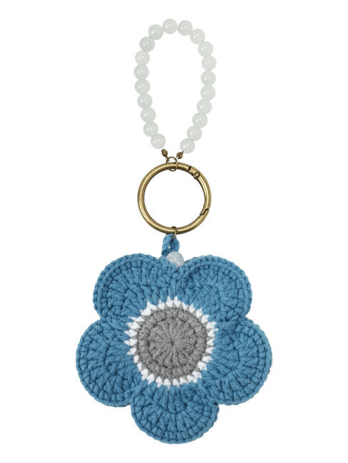 Samansa Mos2「デイジーモチーフポーチチャーム」|その他|ブルー