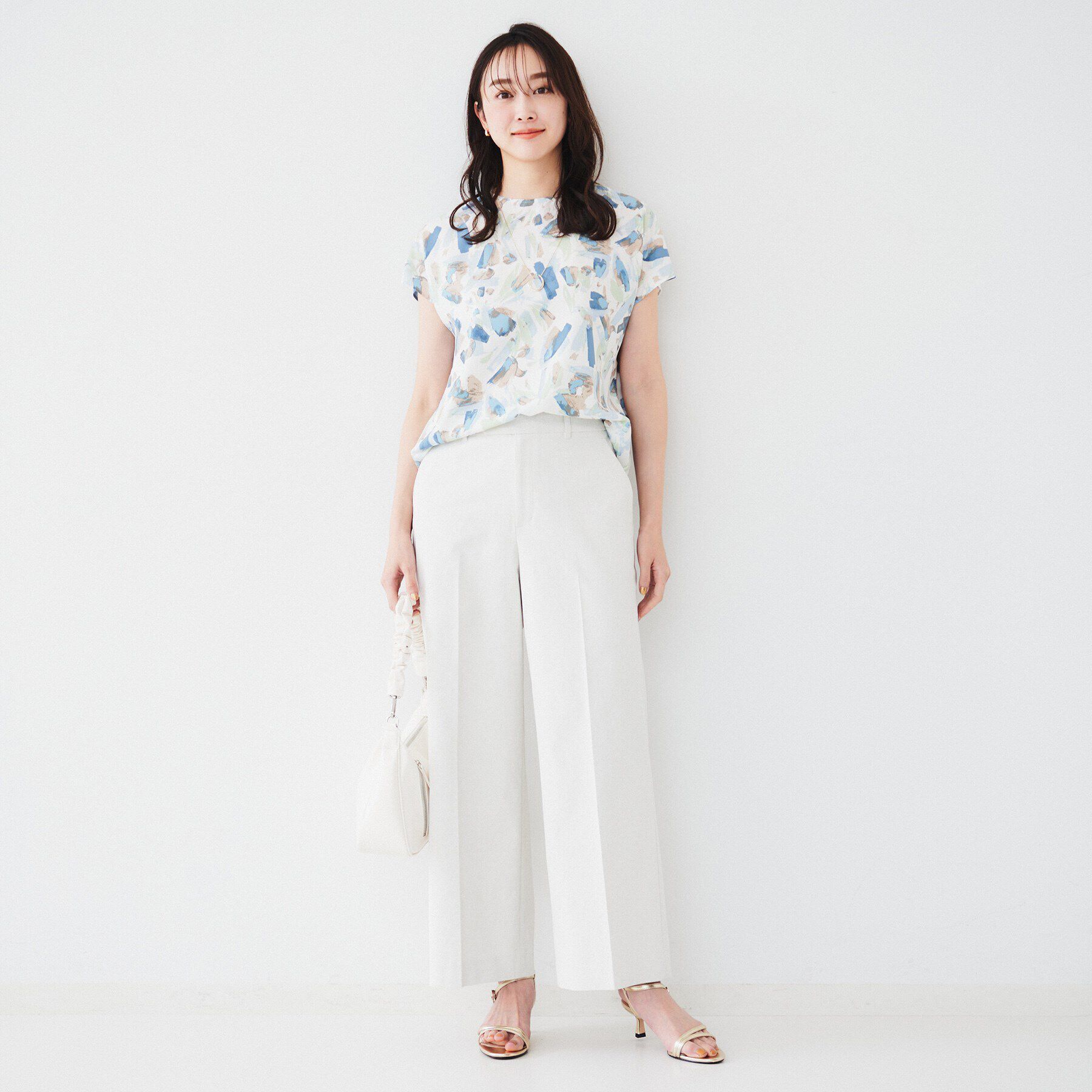 UNTITLED「【オンオフ使える/手洗い可】ペイントプリントブラウス」|シャツ・ブラウス|