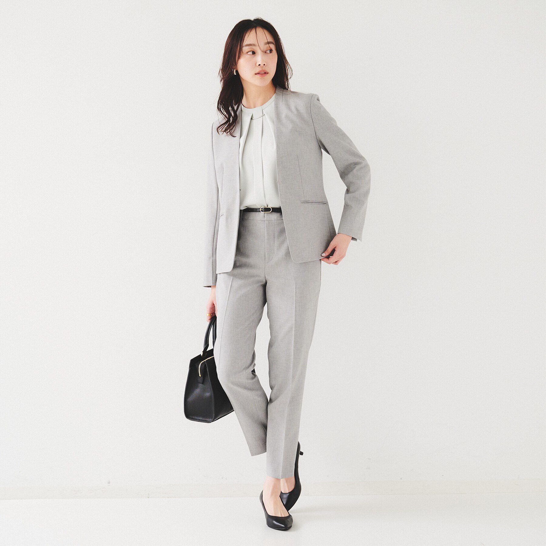 UNTITLED「【セットアップ可能】リネンライク カラーレスジャケット」|ノーカラージャケット|