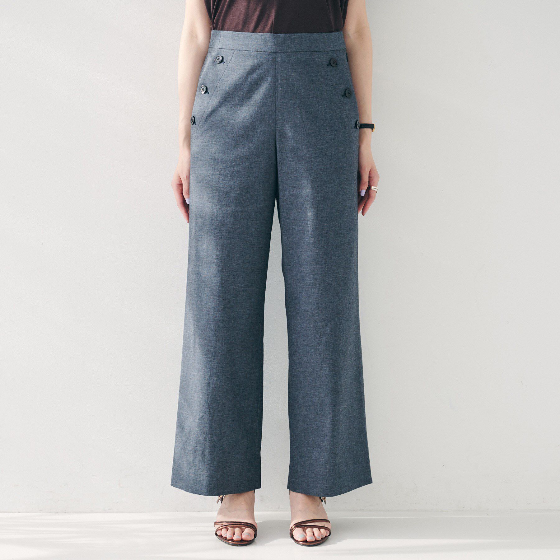 UNTITLED「【ワイド/後ろウエストゴム】ヘンプマリンパンツ」|その他|