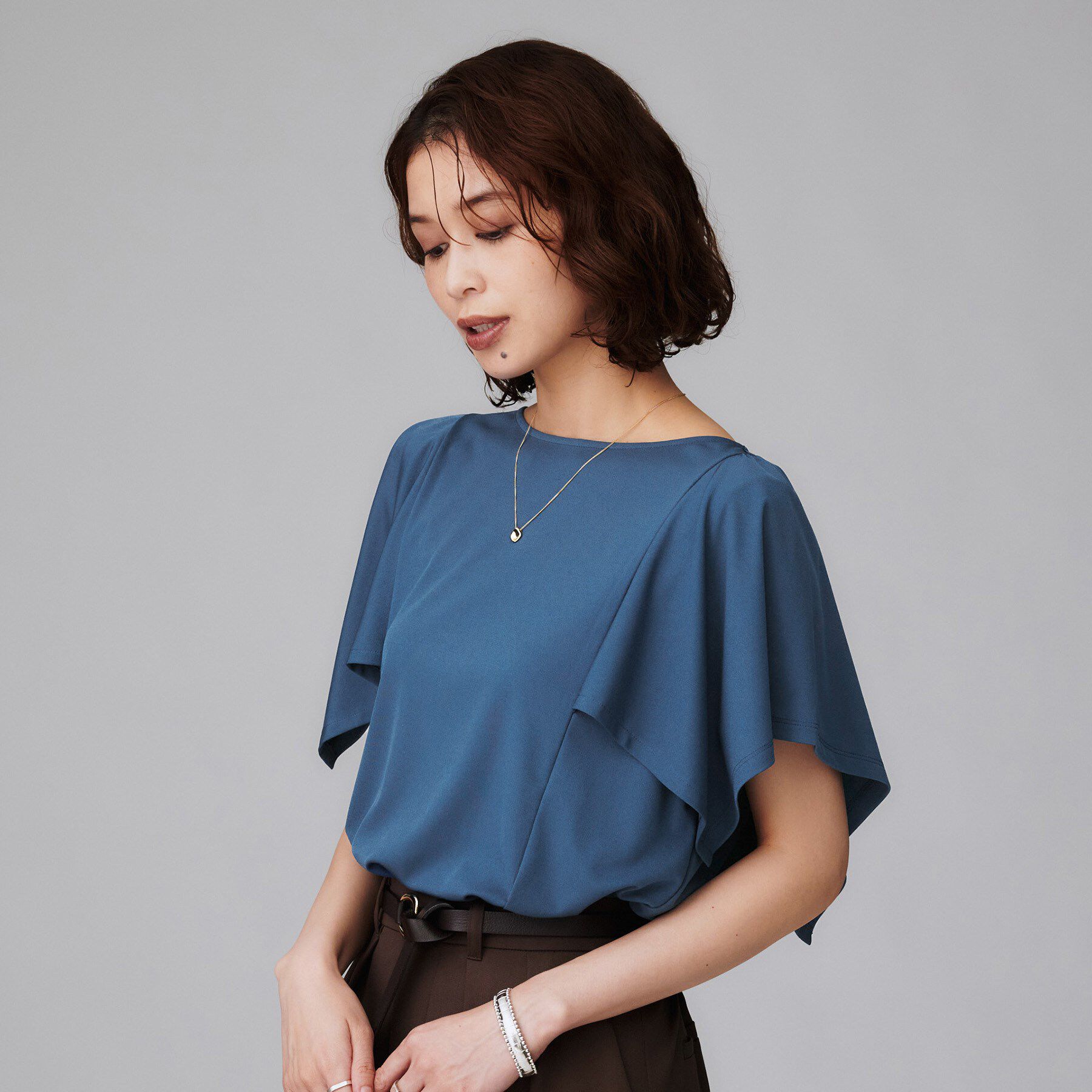 UNTITLED「【きれいめ／接触冷感／日本製】ハンカチスリーブプルオーバー」|Tシャツ・カットソー|