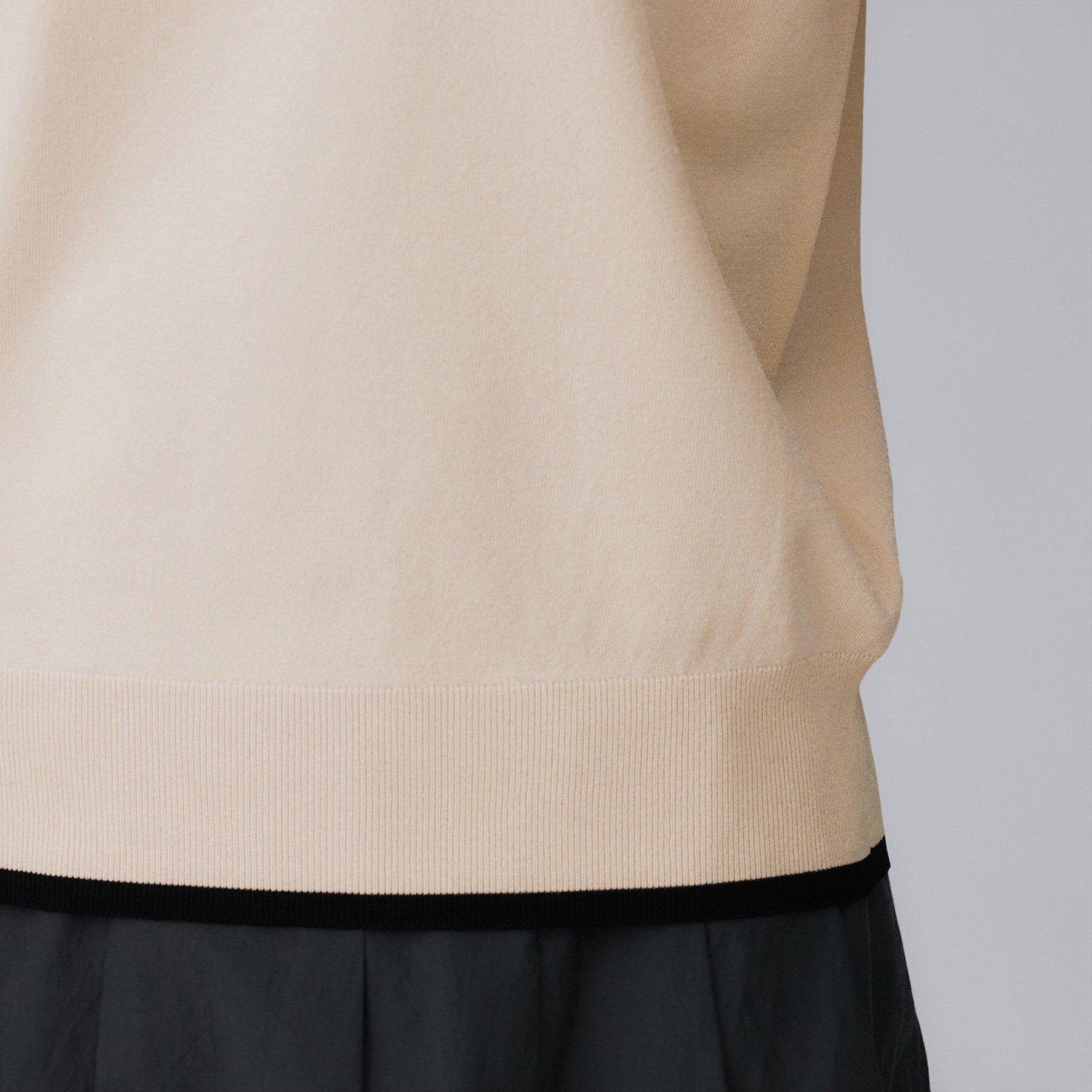 UNTITLED「【アンサンブル可/薄手/洗える】5分袖クルーニット」|ニット・セーター|