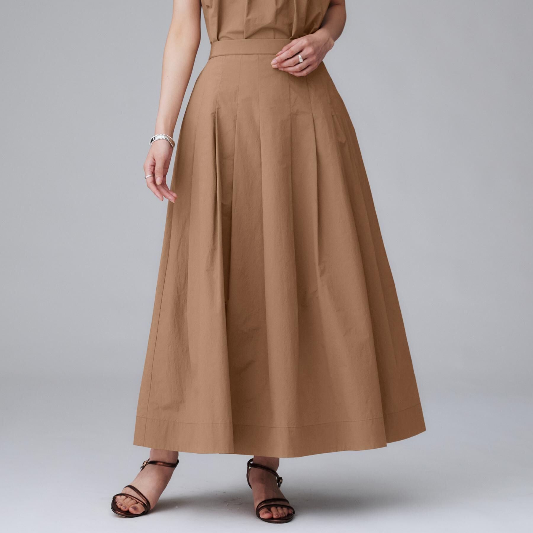 UNTITLED「【後ろウエストゴム/セットアップ可】ファブリカタックスカート」|スカート|