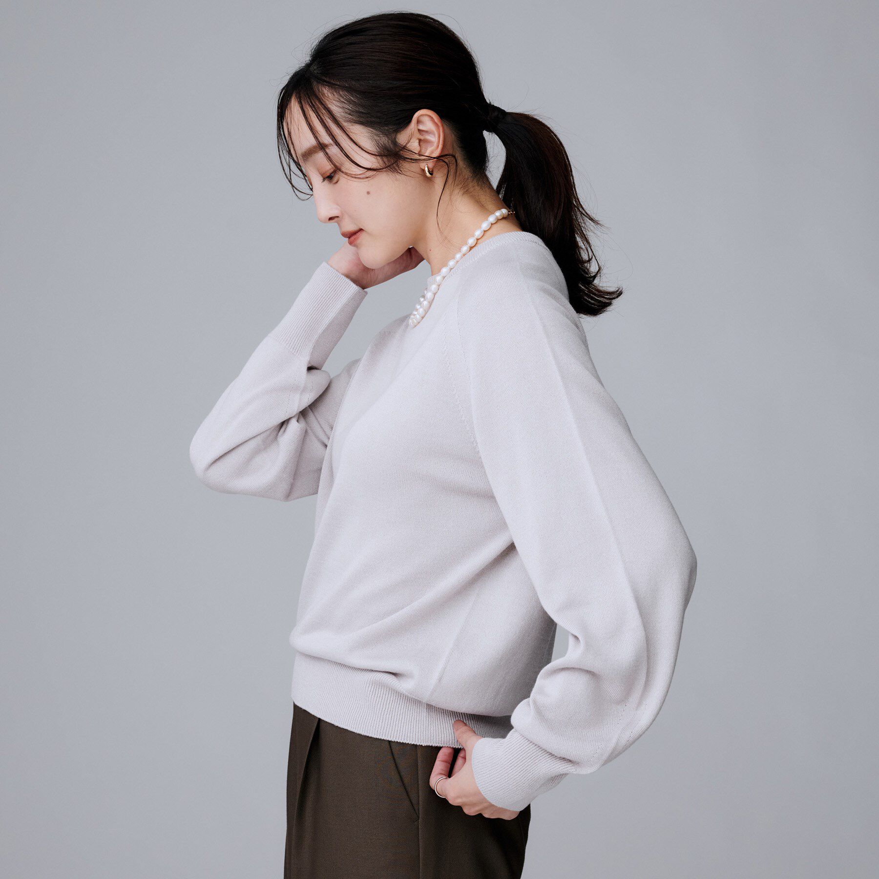 UNTITLED「【8色展開／コンパクト丈】レーヨン混 コクーンニット」|ニット・セーター|