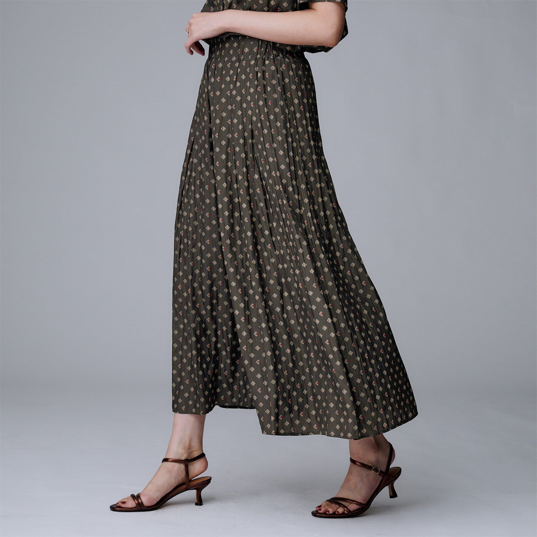 UNTITLED「【セットアップ可/ウエストゴム/リラクシー】スクエアジオメ柄スカーチョ」|その他|