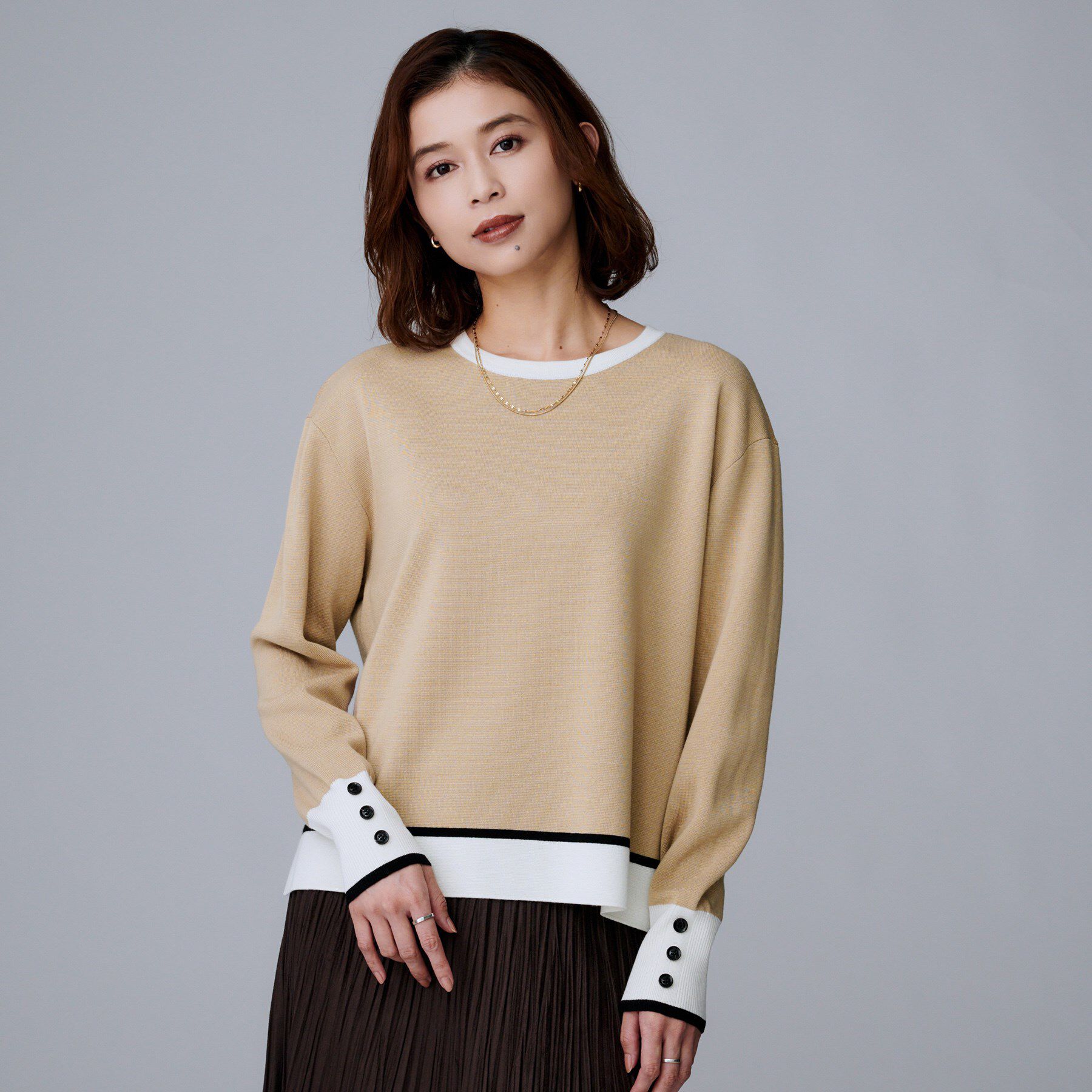 UNTITLED「【アンサンブル可/洗える】ウールミラノリブニット」|ニット・セーター|