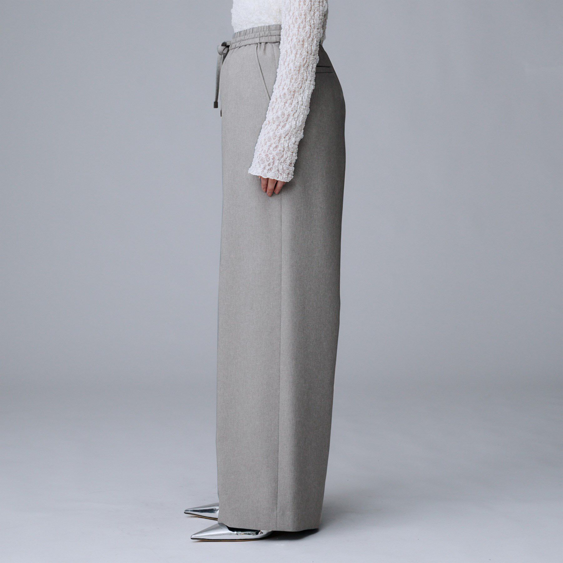 UNTITLED「【洗える/ワイド/ウエストゴム】ストレッチドロストパンツ」|その他|