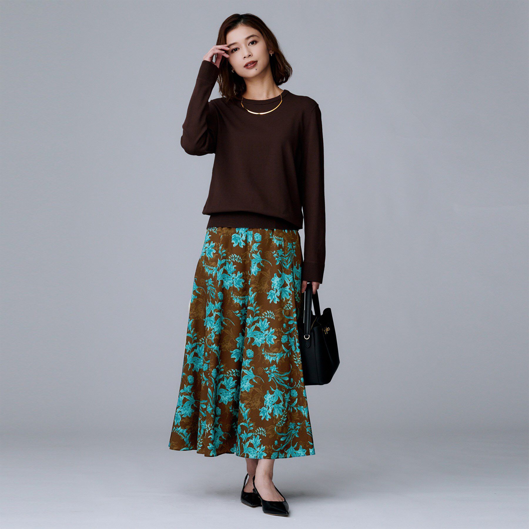 UNTITLED「【セットアップ可/ウエストゴム】オーナメントフラワー スカート」|スカート|