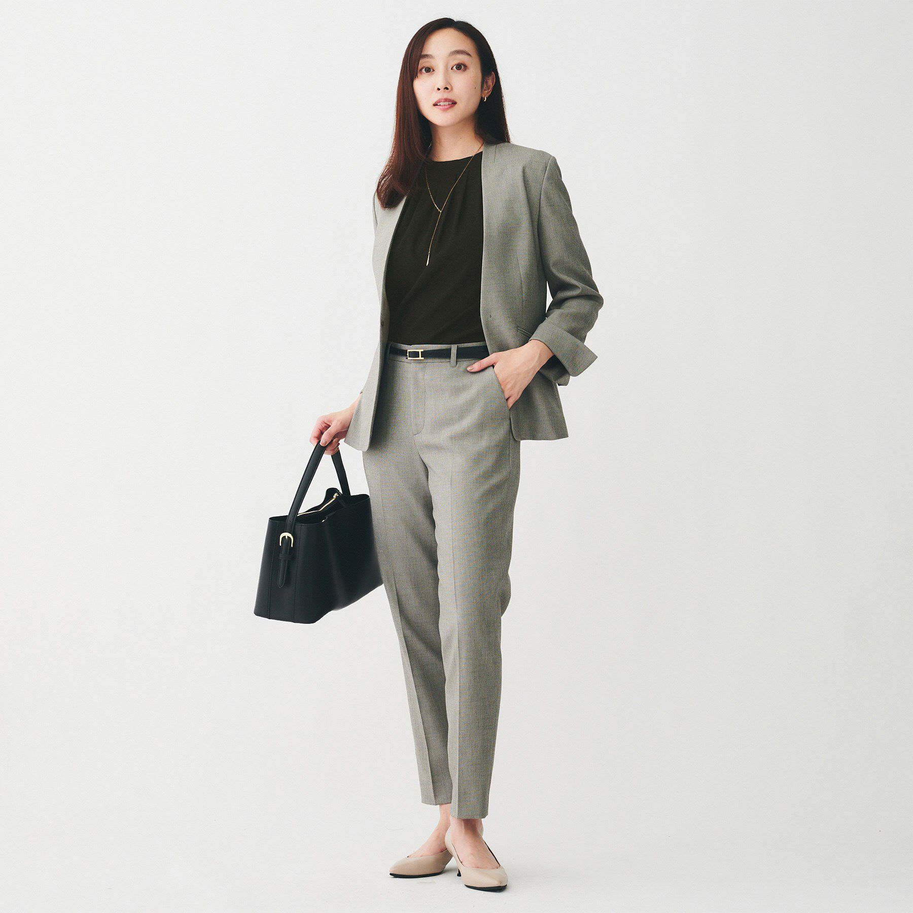 UNTITLED「【洗える/フォーマル/スーツインナー】タックブラウス」|シャツ・ブラウス|