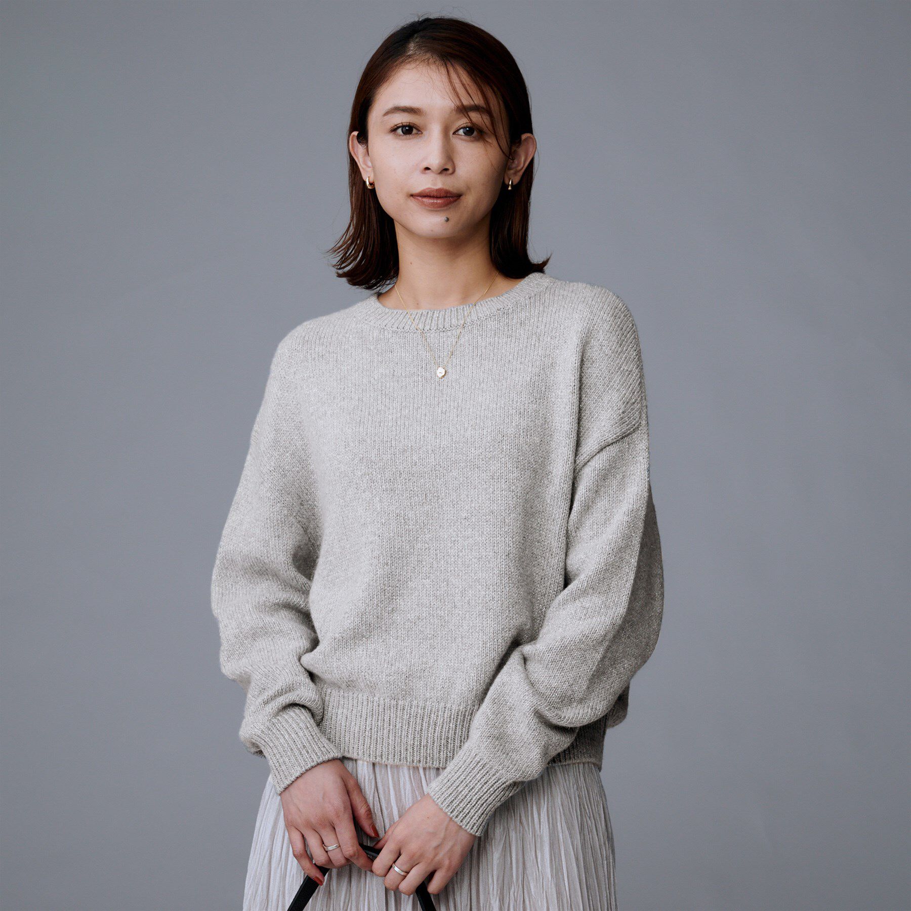 UNTITLED「【セットアップ可/ゆったり】ウール混ラメニット」|ニット・セーター|