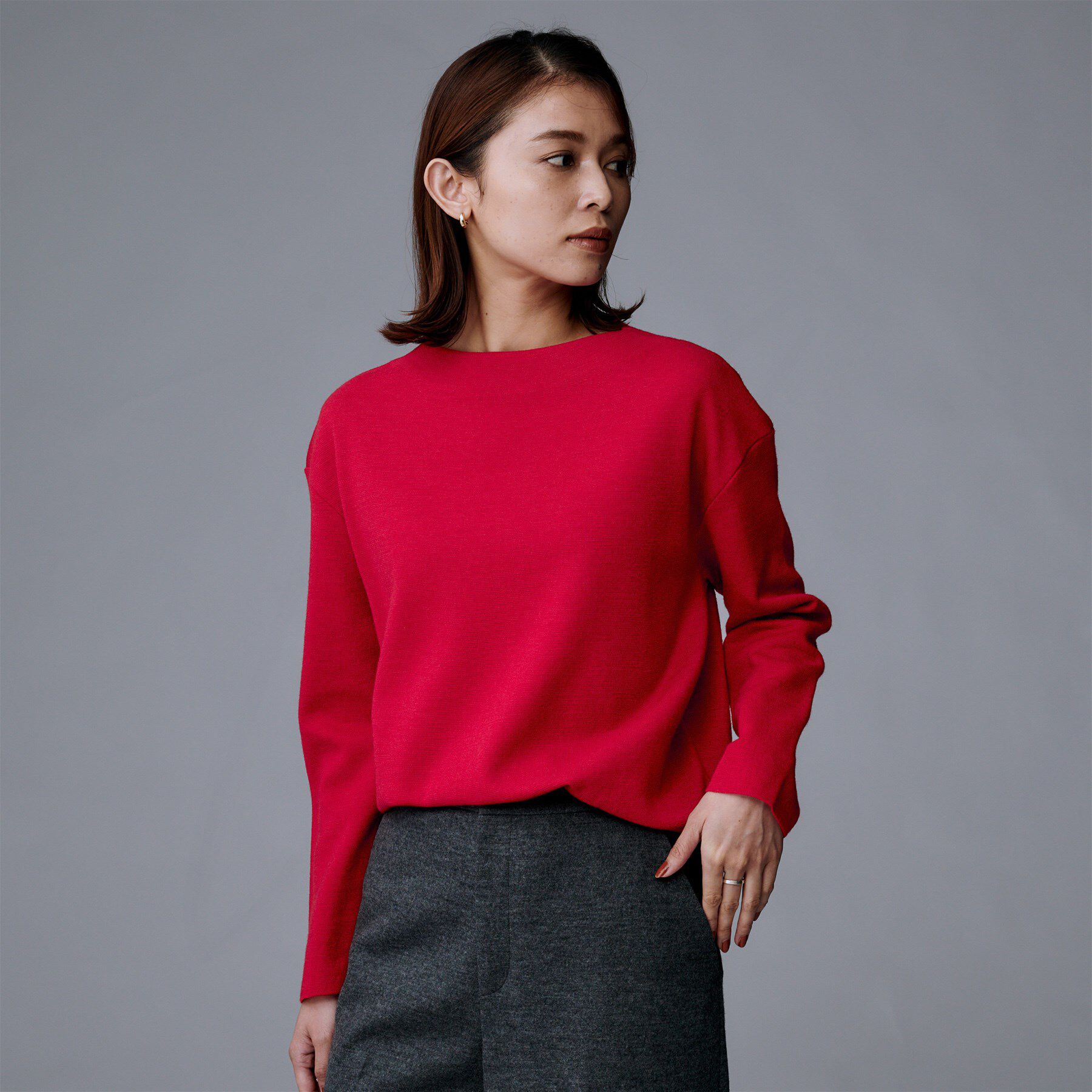 UNTITLED「【洗える】モックネックミラノリブニット」|ニット・セーター|