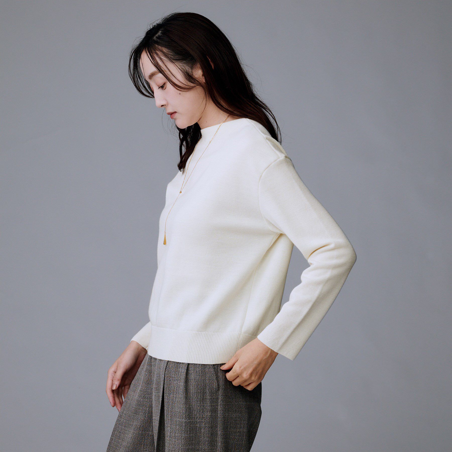 UNTITLED「【洗える】モックネックミラノリブニット」|ニット・セーター|
