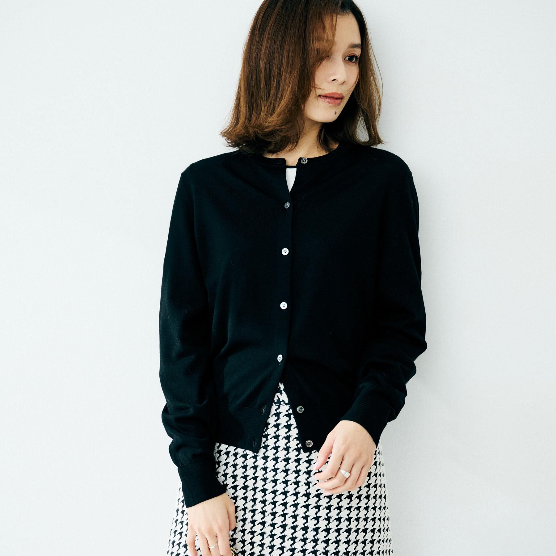 UNTITLED「【洗える/アンサンブル可/ウール100%】ウールクルーカーディガン」|カーディガン|