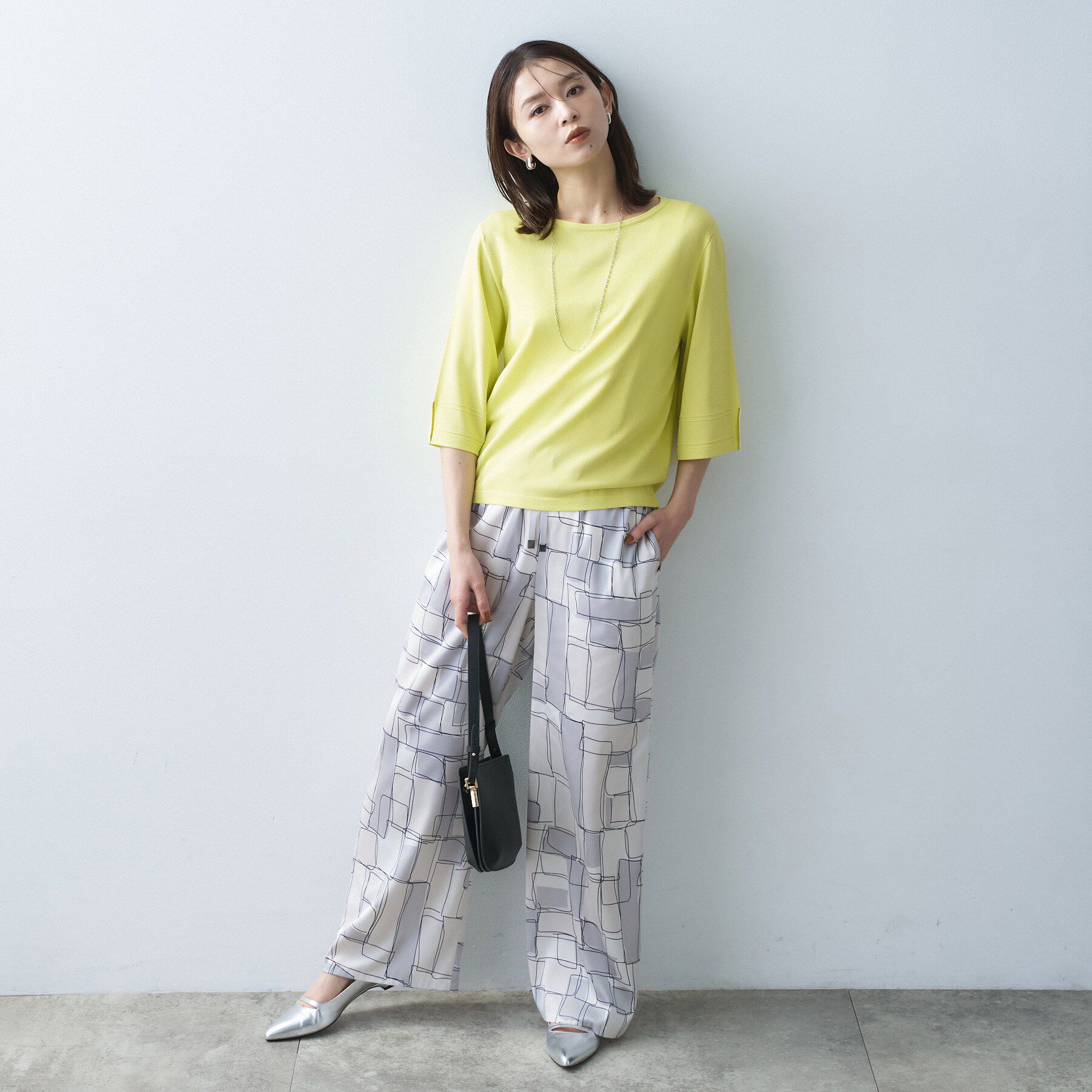 UNTITLED「【洗える/清涼感】袖スリットニットプルオーバー」|ニット・セーター|