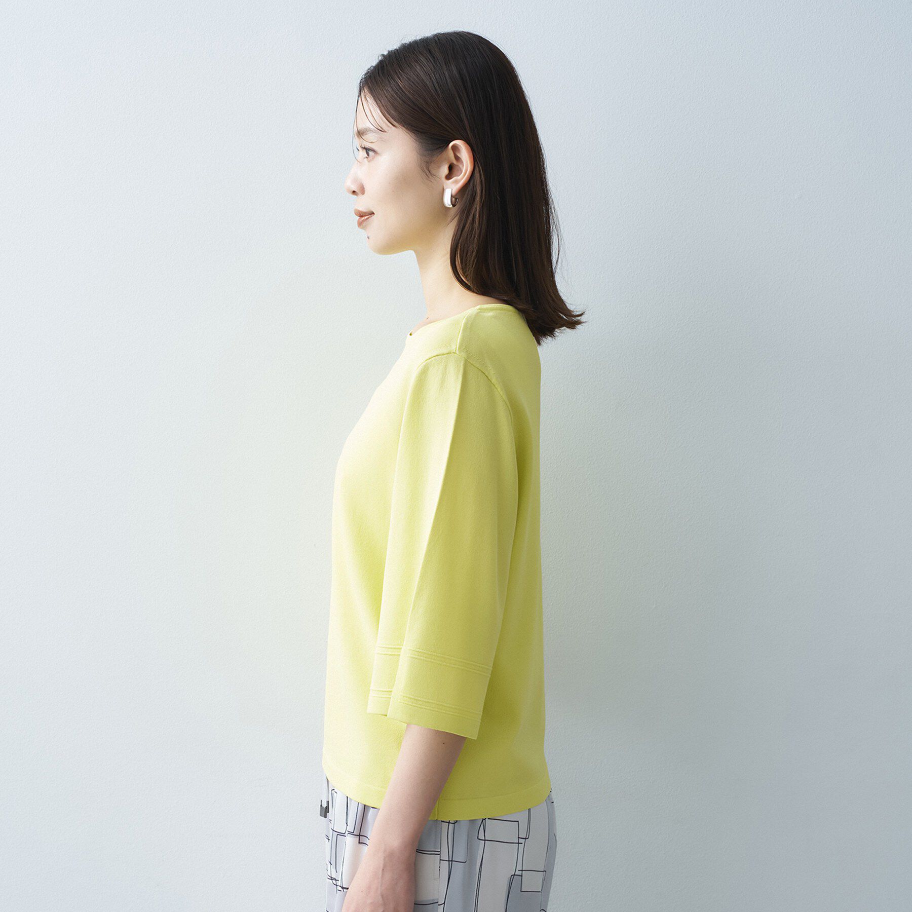 UNTITLED「【洗える/清涼感】袖スリットニットプルオーバー」|ニット・セーター|