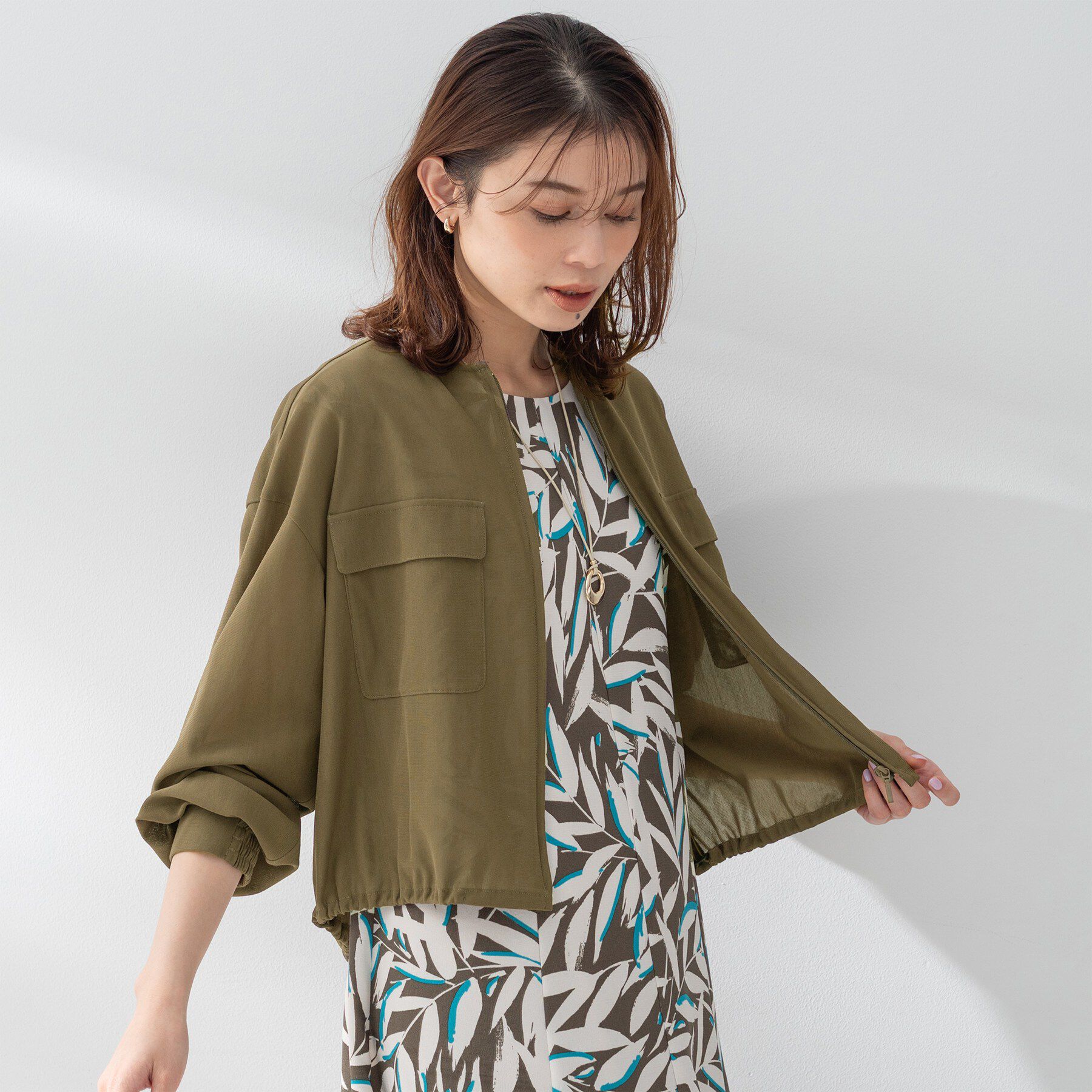 UNTITLED「【古畑星夏さん着用/洗える】シアーブルゾン」|ブルゾン・スタジャン|