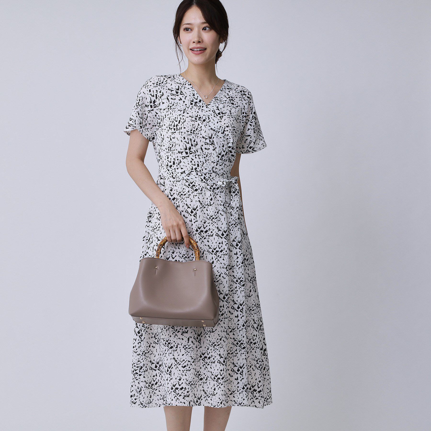 COUP DE CHANCE「【手洗い可／日本製】カシュクール風ワンピース」|ワンピース|