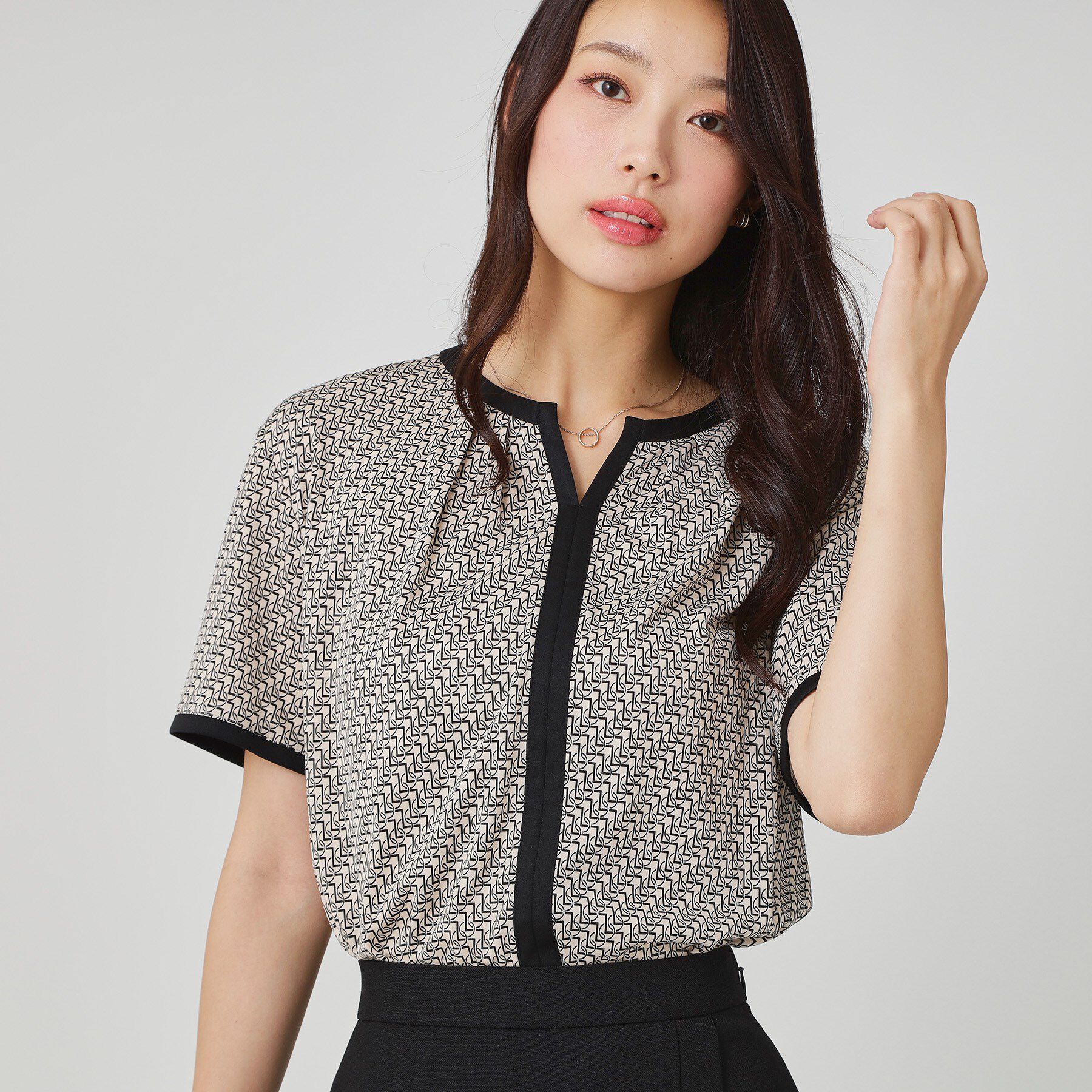 COUP DE CHANCE「【手洗い可／日本製】柄トップス」|シャツ・ブラウス|