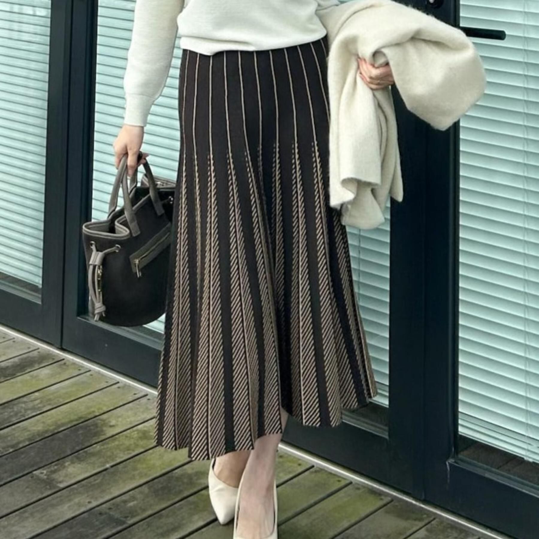 COUP DE CHANCE「【手洗い可】ニットプリーツフレアスカート」|スカート|