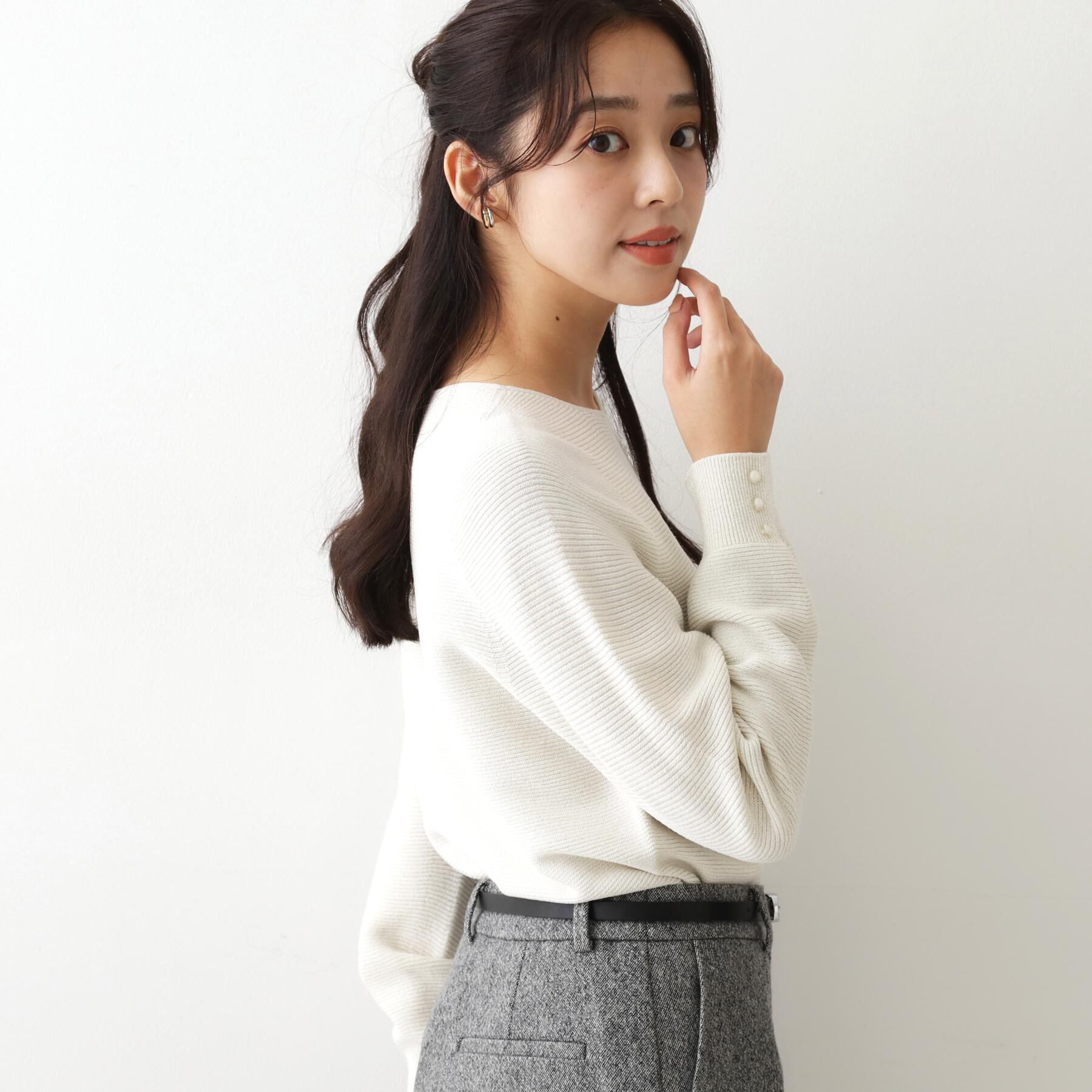 COUP DE CHANCE「【手洗い可／日本製／ホールガーメント】ラメ混ドルマンニットトップス」|ニット・セーター|