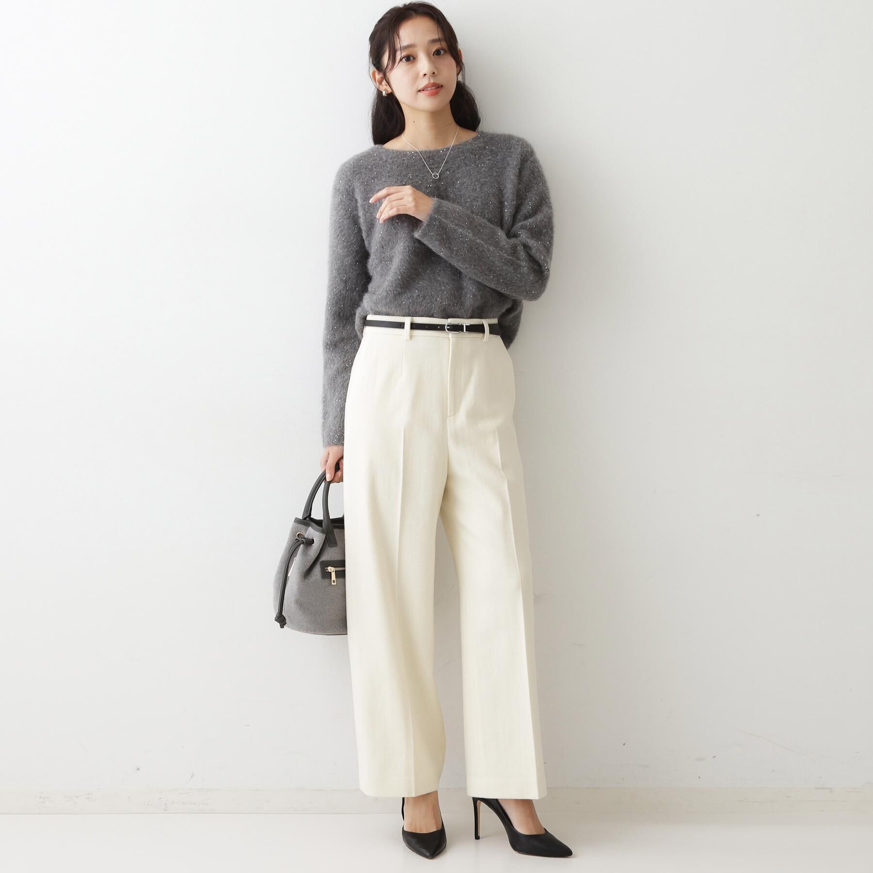 COUP DE CHANCE「【フォックス混／軽い着心地】ショート丈ニットトップス」|ニット・セーター|