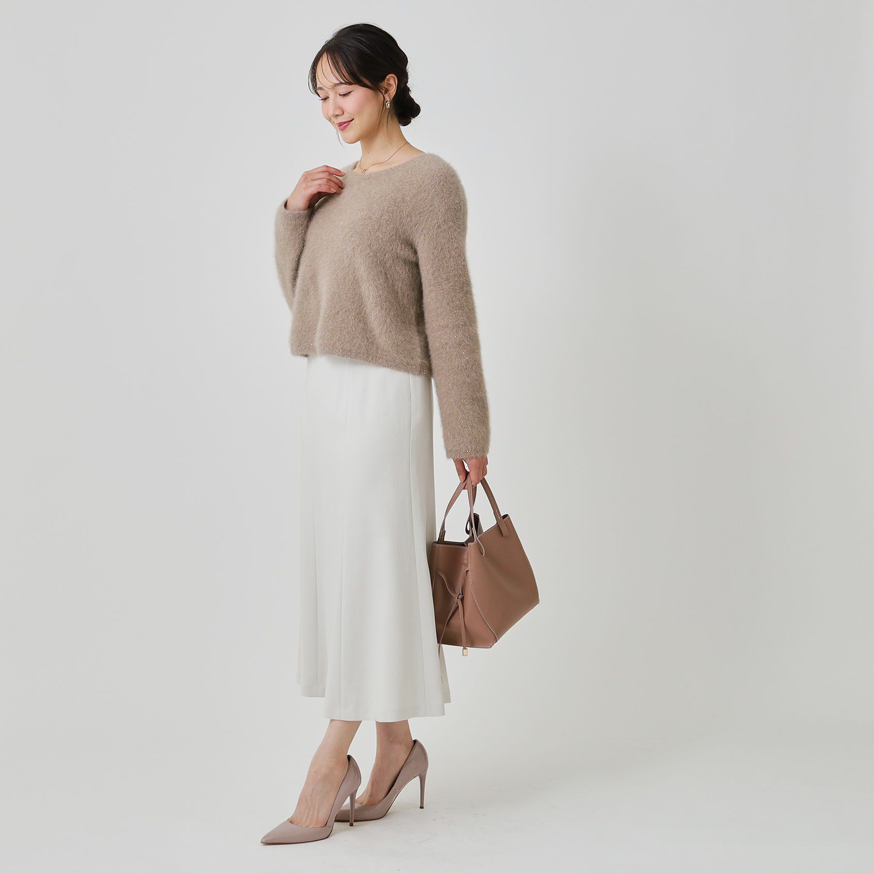 COUP DE CHANCE「【フォックス混／軽い着心地】ショート丈ニットトップス」|ニット・セーター|