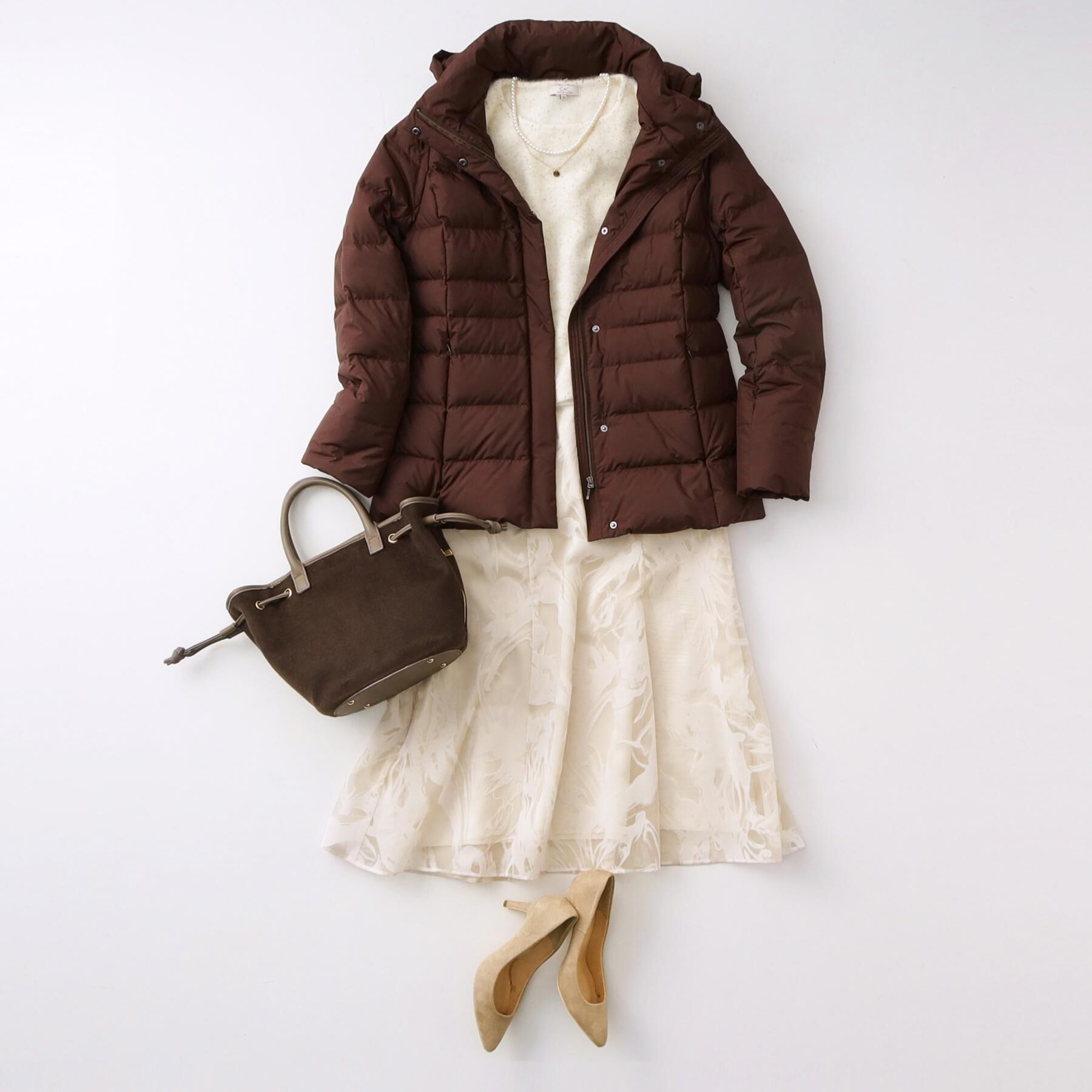 COUP DE CHANCE「【フランス産ホワイトダックダウン／FP800保温性◎／抗菌防臭／手洗い可】ミドル丈ダウンコート」|ダウン|