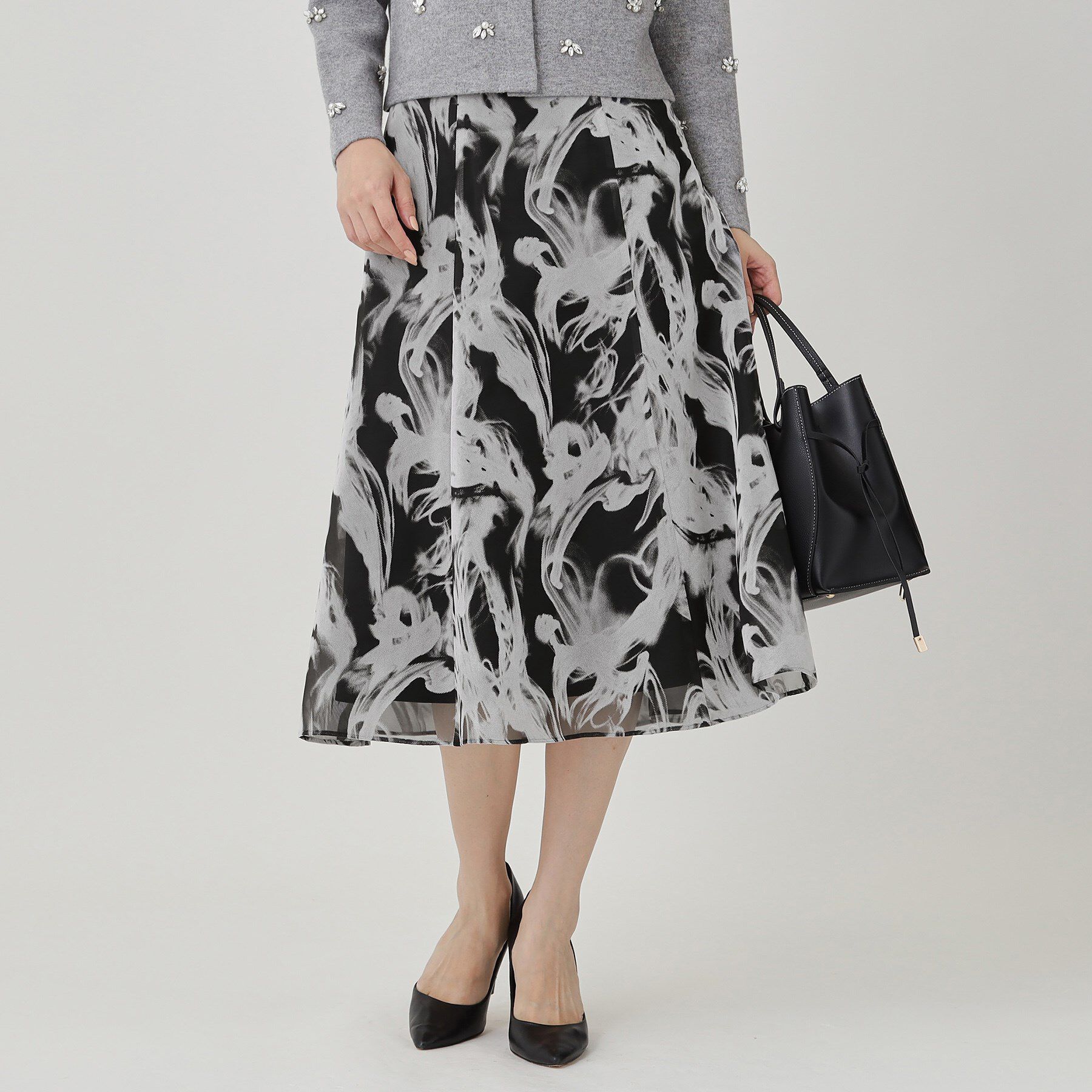 COUP DE CHANCE「【手洗い可／日本製】フロッキープリントのスカート」|スカート|