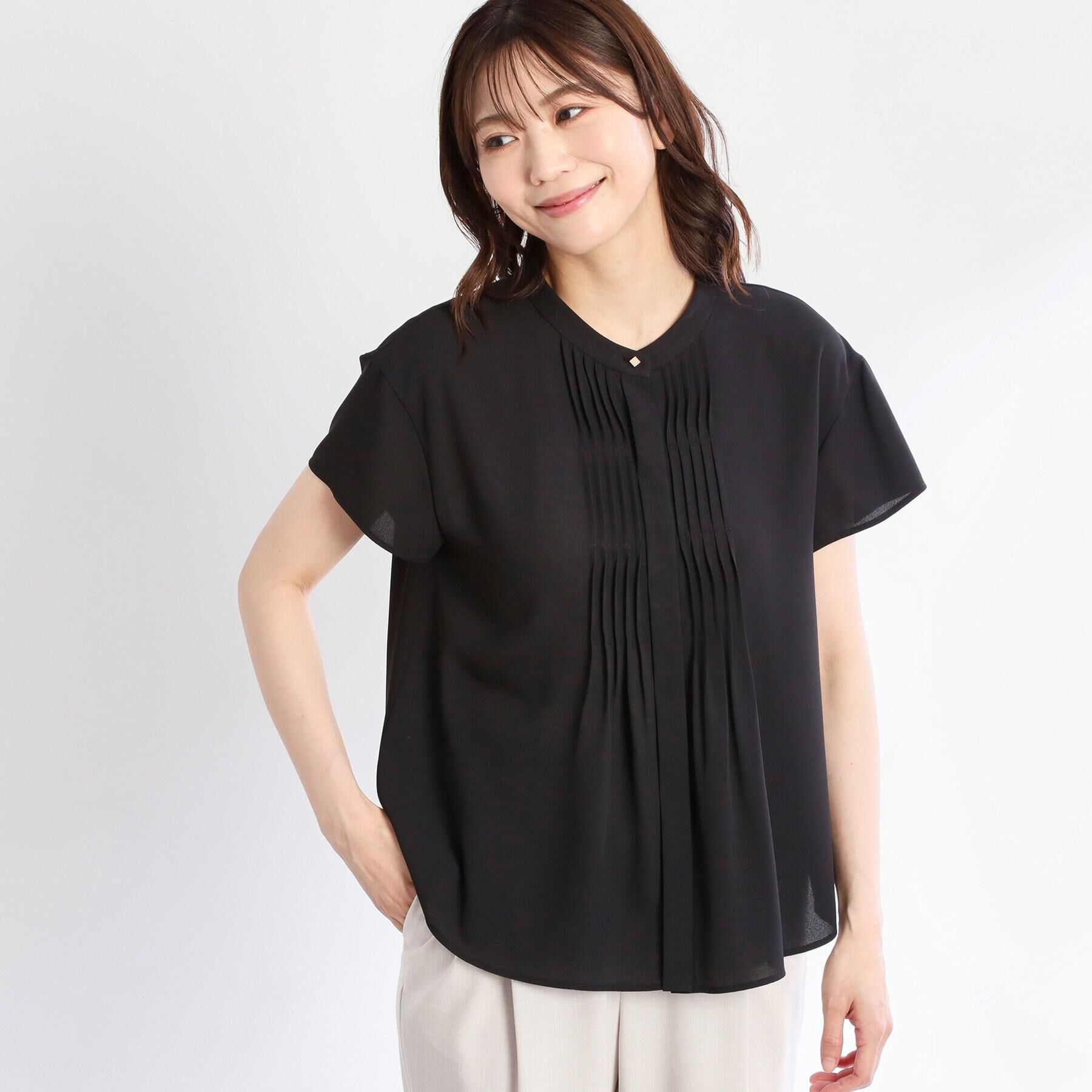 Reflect「【インナーに◎／すっきり見え！長め丈】タックデティールブラウス」|シャツ・ブラウス|