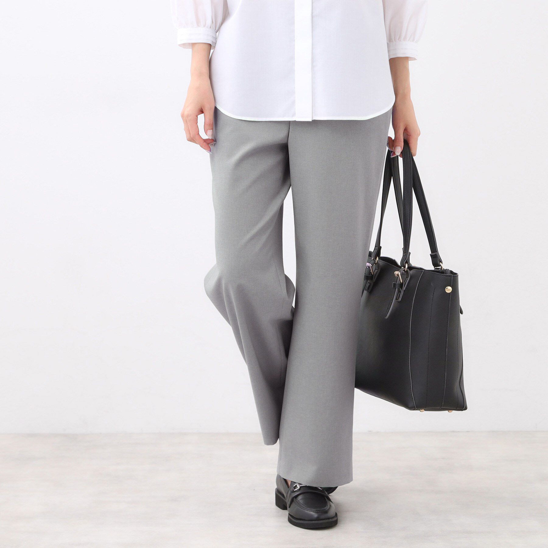 Reflect「【撥水加工で裾が汚れにくい◎／ウエスト総ゴム】ワイドストレートパンツ」|その他|